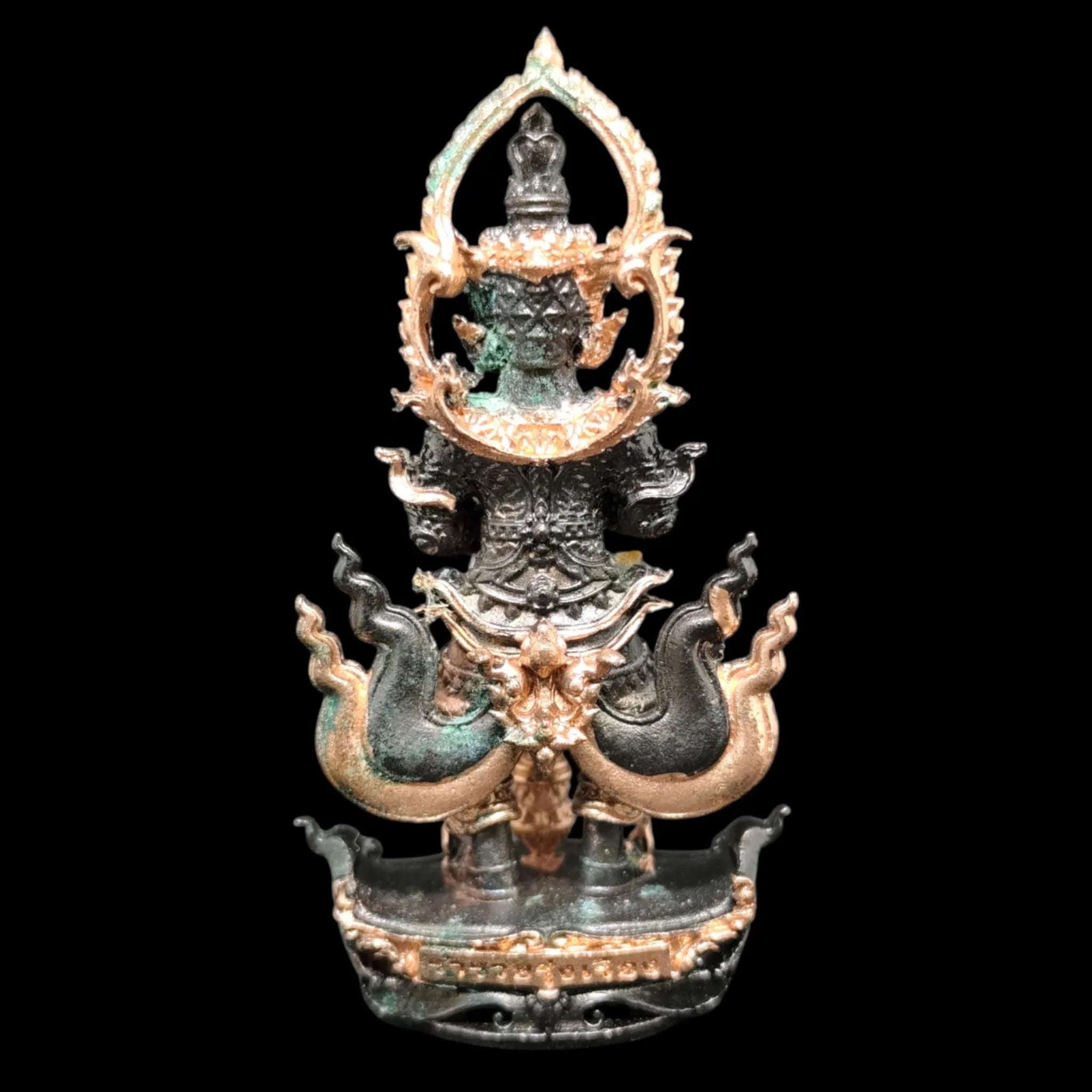 Manifest Wealth and Protection with Limited Edition Thao Wessuwan Amulet - Black Rhodium Gold-Plated by Luang Pu Mahasila Sirichanto, Only 50 Pieces Available