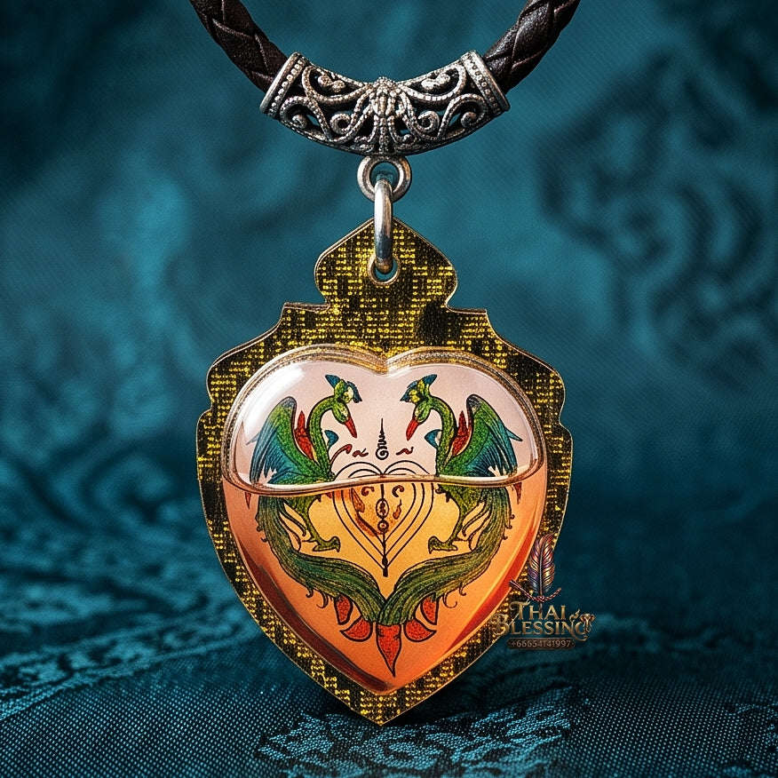 Master-Grade Esoteric Golden Peacock & Sovereign Wealth Seduction Oil-Immersed Sacred Locket Edition Achan Khiao Thep Thong Thai Amulet Collectible Thai Blessing Co By RURUECHA