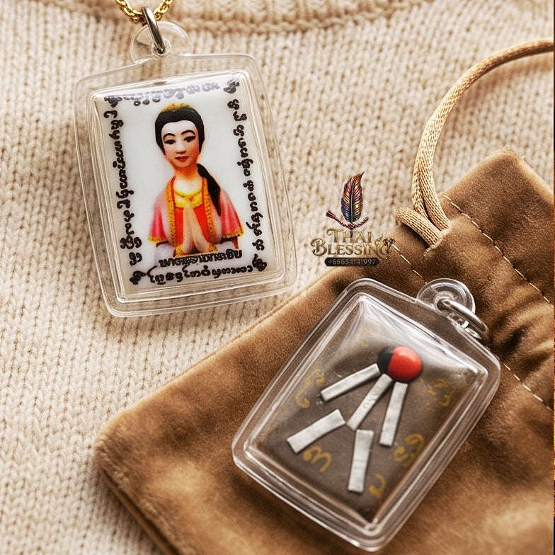 Master-Grade Esoteric Mae Krasip Whispering Spirit of Wealth & Fivefold Sovereign Lucky Takrut Sacred Locket Edition Thai Blessing Co By RURUECHA