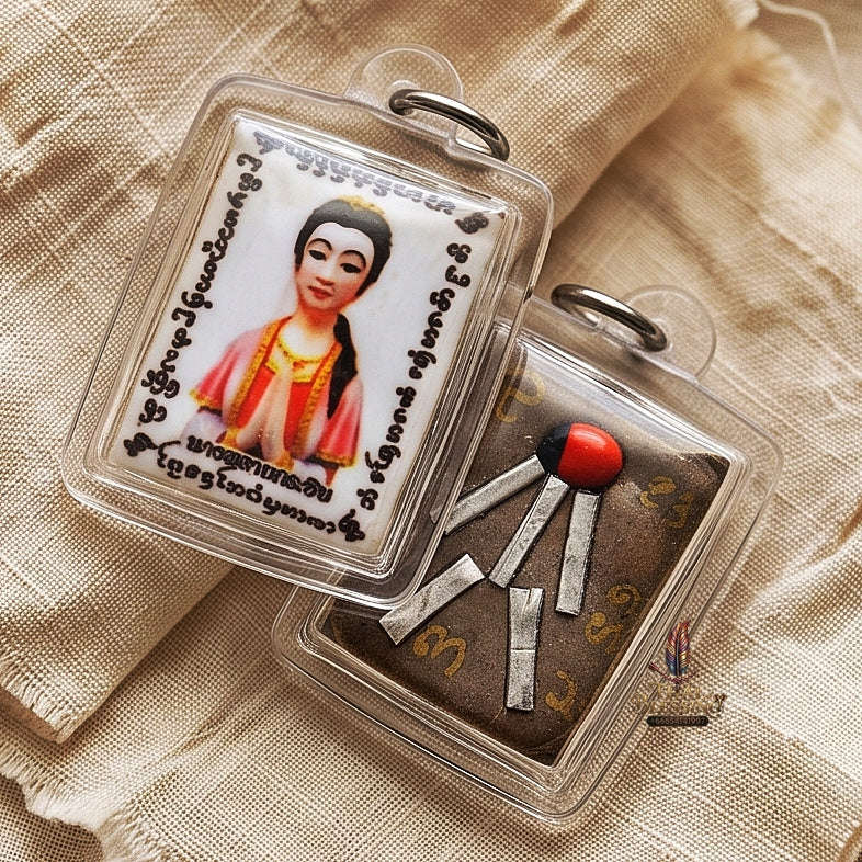 Master-Grade Esoteric Mae Krasip Whispering Spirit of Wealth & Fivefold Sovereign Lucky Takrut Sacred Locket Edition Thai Blessing Co By RURUECHA