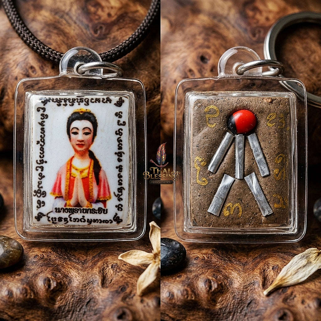 Master-Grade Esoteric Mae Krasip Whispering Spirit of Wealth & Fivefold Sovereign Lucky Takrut Sacred Locket Edition Thai Blessing Co By RURUECHA