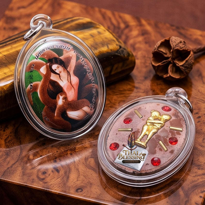 Master-Grade Esoteric Nine-Tail Fox & Dual Yin-Yang Couple Embrace Sacred Locket Edition Achan San Khong Wet 2016 Thai Amulet Collectible Thai Blessing Co By RURUECHA