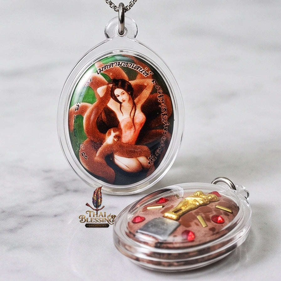 Master-Grade Esoteric Nine-Tail Fox & Dual Yin-Yang Couple Embrace Sacred Locket Edition Achan San Khong Wet 2016 Thai Amulet Collectible Thai Blessing Co By RURUECHA