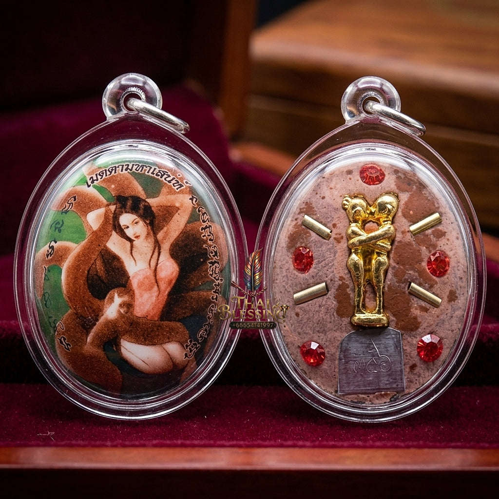 Master-Grade Esoteric Nine-Tail Fox & Dual Yin-Yang Couple Embrace Sacred Locket Edition Achan San Khong Wet 2016 Thai Amulet Collectible Thai Blessing Co By RURUECHA