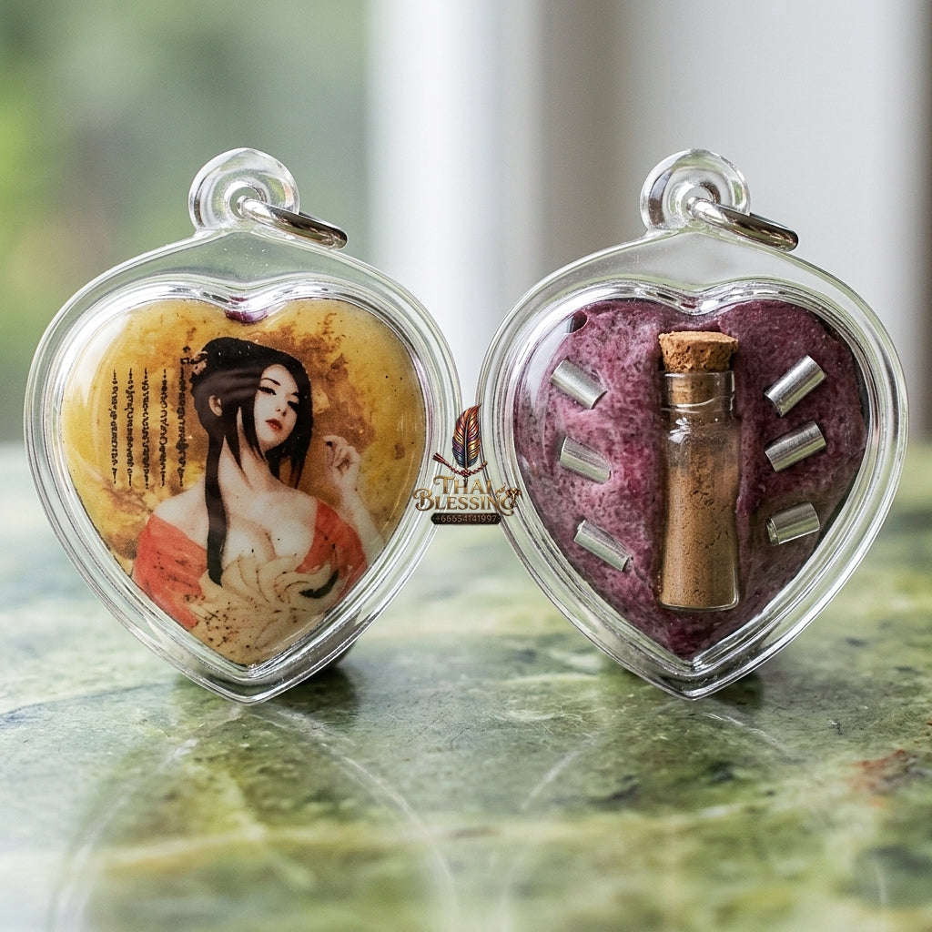 Master-Grade Esoteric Nine-Tail Fox & Occult Wealth Magnetism Sacred Locket Edition Achan Akkhara Det 2017 Thai Amulet Collectible Thai Blessing Co By RURUECHA