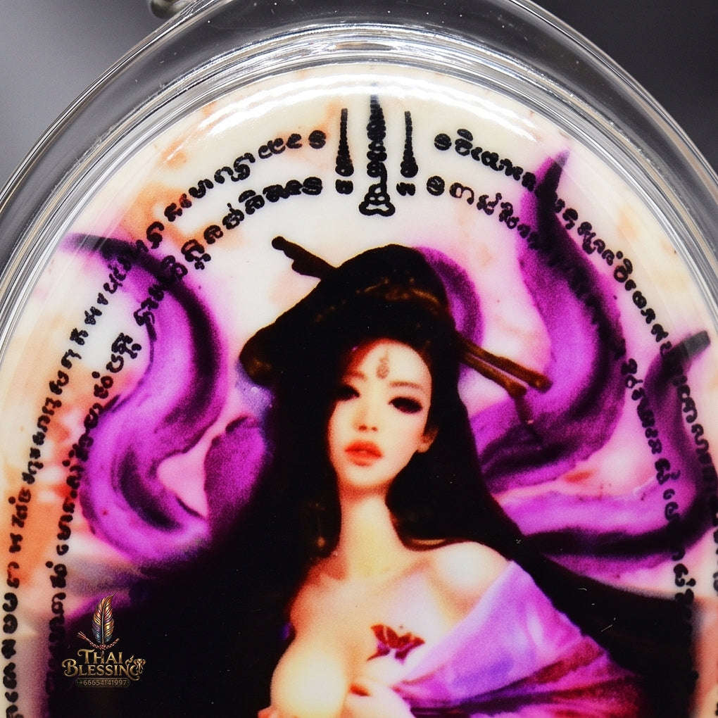 Master-Grade Esoteric Nine-Tail Fox & Romantic Attraction Sacred Oval Locket Large Edition Achan Khe Khong Thong Thai Amulet Collectible Thai Blessing Co By RURUECHA