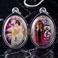 Master-Grade Esoteric Nine-Tail Fox & Romantic Attraction Sacred Oval Locket Micro-Edition Achan Khe Khong Thong Thai Amulet Collectible Thai Blessing Co By RURUECHA