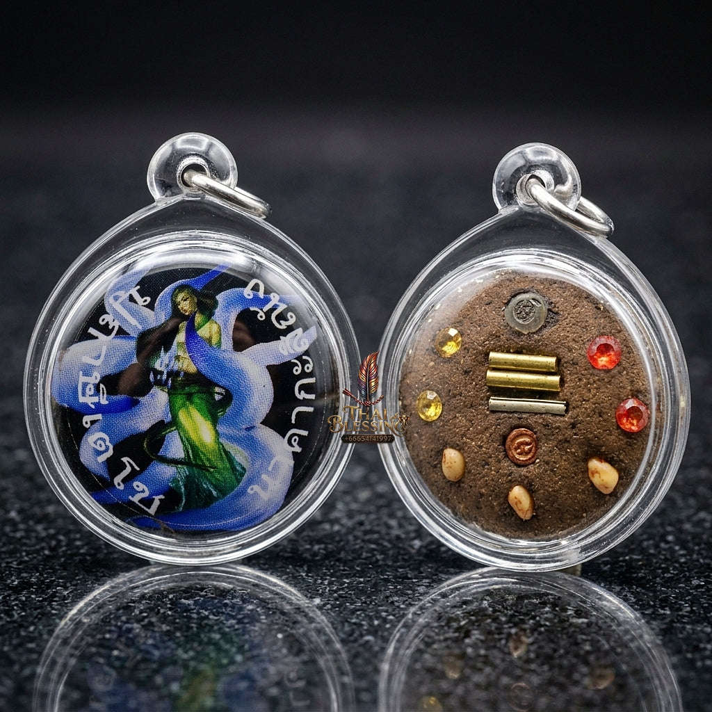 Master-Grade Esoteric Nine-Tail Fox & Seduction Aura Sacred Locket Edition Rue Si Techo Nakha Ka Si Nang 2012 Thai Amulet Collectible Thai Blessing Co By RURUECHA