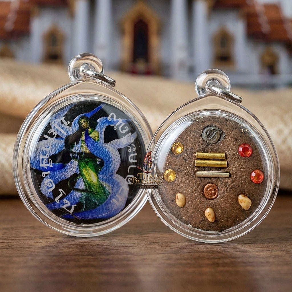 Master-Grade Esoteric Nine-Tail Fox & Seduction Aura Sacred Locket Edition Rue Si Techo Nakha Ka Si Nang 2012 Thai Amulet Collectible Thai Blessing Co By RURUECHA