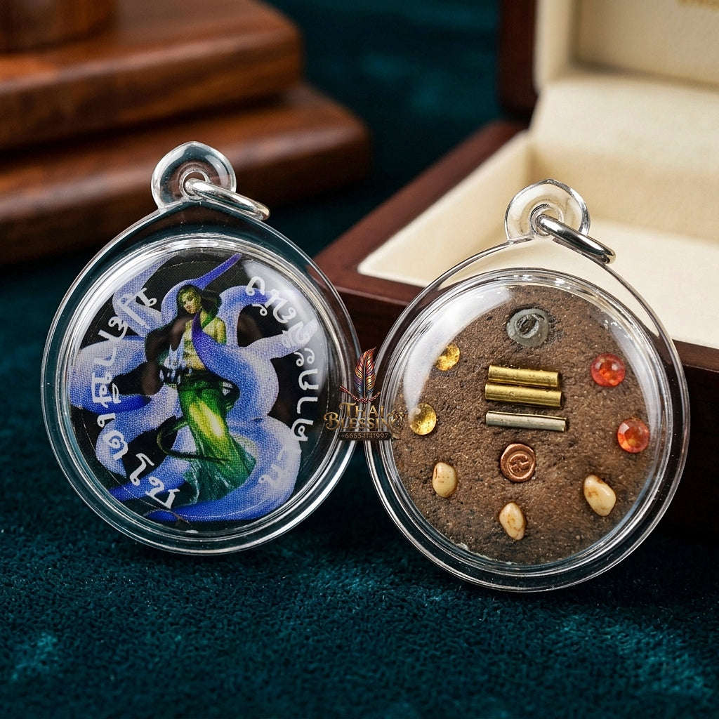Master-Grade Esoteric Nine-Tail Fox & Seduction Aura Sacred Locket Edition Rue Si Techo Nakha Ka Si Nang 2012 Thai Amulet Collectible Thai Blessing Co By RURUECHA