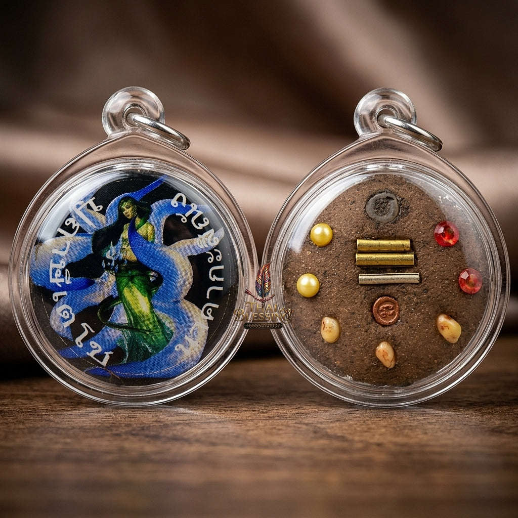 Master-Grade Esoteric Nine-Tail Fox & Seduction Aura Sacred Locket Edition Rue Si Techo Nakha Ka Si Nang 2012 Thai Amulet Collectible Thai Blessing Co By RURUECHA