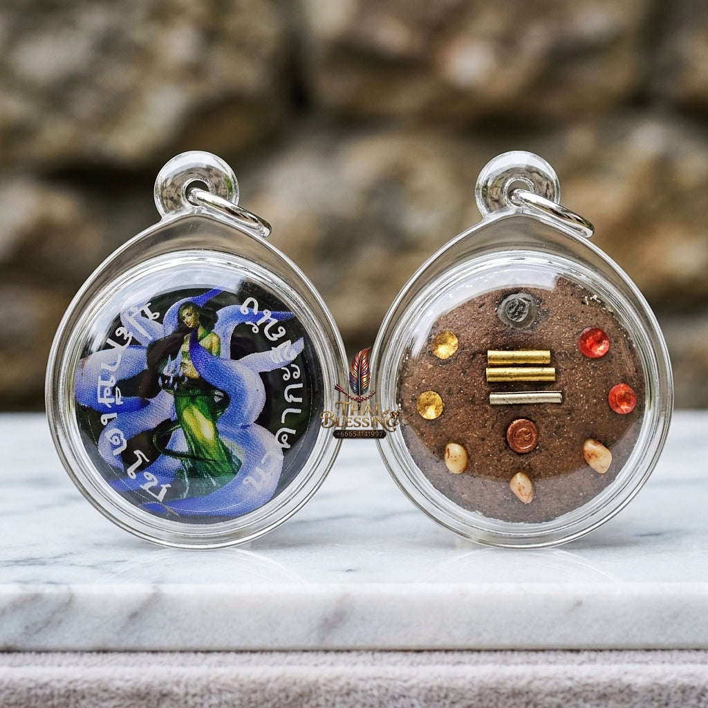 Master-Grade Esoteric Nine-Tail Fox & Seduction Aura Sacred Locket Edition Rue Si Techo Nakha Ka Si Nang 2012 Thai Amulet Collectible Thai Blessing Co By RURUECHA