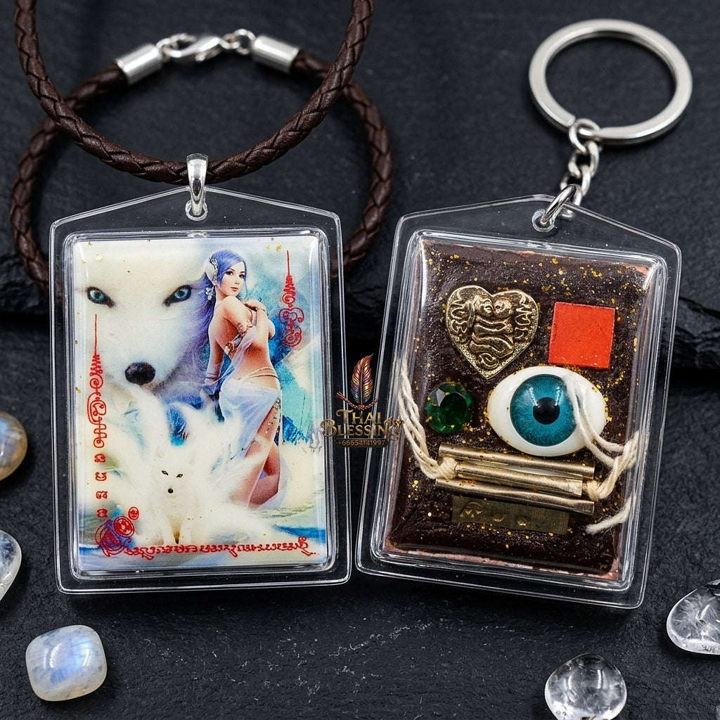 Master-Grade Esoteric Nine-Tail Fox Seduction & Popularity Magnetism Locket Medium Edition Luang Pu In Samnak Song Khlong Khilek 2025 Thai Amulet Collectible Thai Blessing Co By RURUECHA