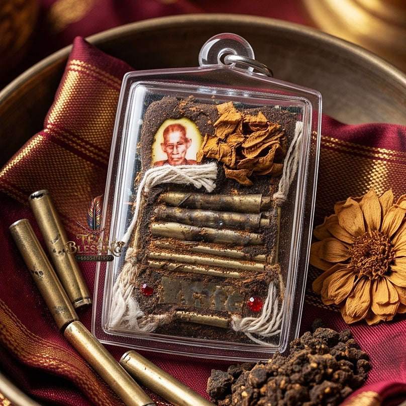 Master-Grade Esoteric Phet Phayathorn Celestial Deity & Sovereign Maha Saneh Blue-Background Sacred Locket Edition Luang Pu In Thai Blessing Co By RURUECHA