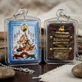 Master-Grade Esoteric Phet Phayathorn Celestial Deity & Sovereign Maha Saneh Compact Blue-Background Sacred Locket Edition Luang Pu In Wat Nong Mek Surin 2011 Thai Amulet Collectible Thai Blessing Co By RURUECHA
