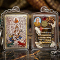 Master-Grade Esoteric Phet Phayathorn Celestial Deity & Sovereign Maha Saneh Large Blue-Background Sacred Locket Edition Luang Pu In Wat Nong Mek Thai Blessing Co By RURUECHA