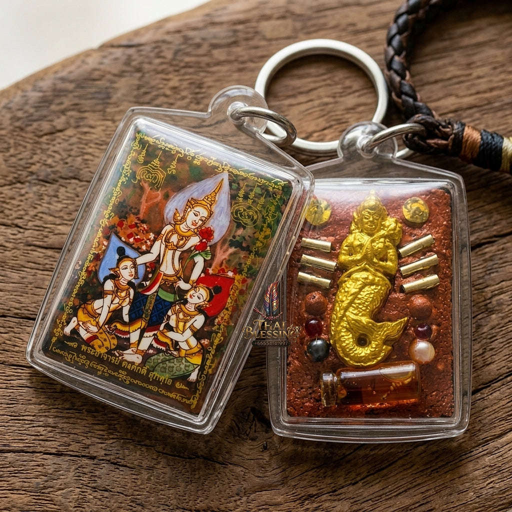 Master-Grade Esoteric Phet Phayathorn Celestial Deity & Sovereign Maha Saneh Sacred Locket Thai Blessing Co By RURUECHA
