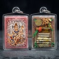 Master-Grade Esoteric Phet Phayathorn Chao Saneh Celestial Deity & Sovereign Maha Saneh Large Pink-Background Sacred Locket Thai Blessing Co By RURUECHA