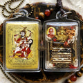 Master-Grade Esoteric Phet Phayathorn Embracing Consort Celestial Deity & Sovereign Maha Saneh Gold-Background Sacred Locket Thai Blessing Co By RURUECHA