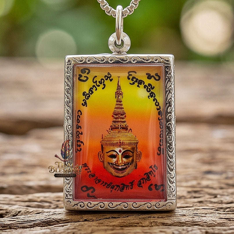 Master-Grade Esoteric Phra Lak Na Thong & Chai Sing Eia Wealth God Sacred Locket Edition Phra Achan Supphasit Wat Bang Namchon 2017 Thai Amulet Collectible Thai Blessing Co By RURUECHA