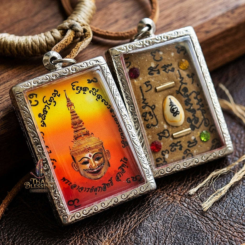 Master-Grade Esoteric Phra Lak Na Thong & Golden Face Metta Sovereign Sacred Locket Edition Phra Achan Supphasit Wat Bang Namchon 2016 Thai Amulet Collectible Thai Blessing Co By RURUECHA