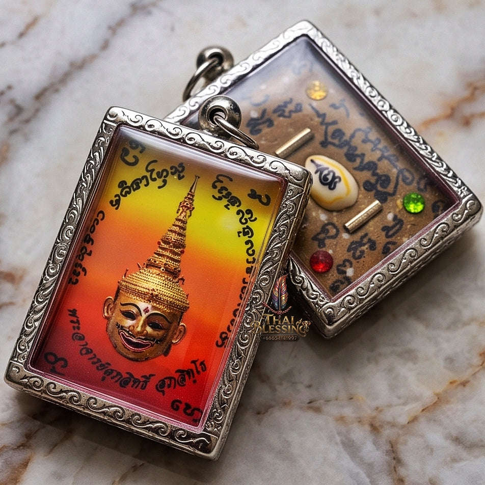 Master-Grade Esoteric Phra Lak Na Thong & Golden Face Metta Sovereign Sacred Locket Edition Phra Achan Supphasit Wat Bang Namchon 2016 Thai Amulet Collectible Thai Blessing Co By RURUECHA