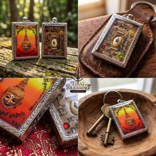 Master-Grade Esoteric Phra Lak Na Thong & Golden Face Metta Sovereign Sacred Locket Edition Phra Achan Supphasit Wat Bang Namchon 2016 Thai Amulet Collectible Thai Blessing Co By RURUECHA