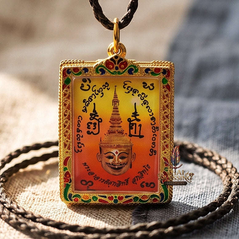 Master-Grade Esoteric Phra Lak Na Thong Ong Kru (Teacher Edition), Chai Sing Eia Wealth God & Dual Takrut Sovereign Sacred Locket Edition Phra Achan Supphasit Wat Bang Namchon 2017 Thai Amulet Collectible Thai Blessing Co By RURUECHA