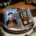Master-Grade Esoteric Uncle Yi Ko Hong, God of Gambling, Embedded Phra Nak Prok Buddha, Lucky Dice & Dual Wealth Takrut Blue-Background Sacred Locket Edition Thai Blessing Co By RURUECHA