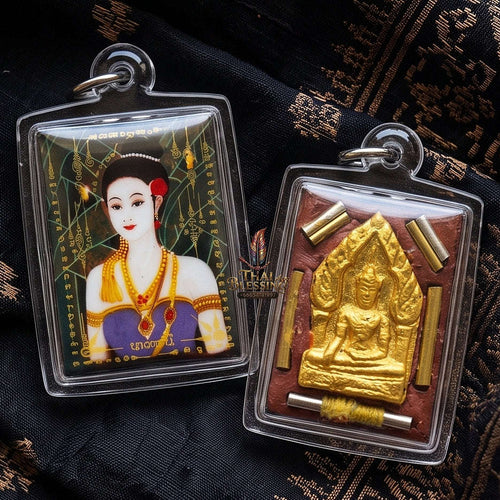 Master-Grade Lanna Esoteric Banana Tree Dryad & Sacred Herbal Matrix Locket Nang Tani Edition Achan Khongsak Mon Lanna 2015 Thai Amulet Collectible Thai Blessing Co By RURUECHA