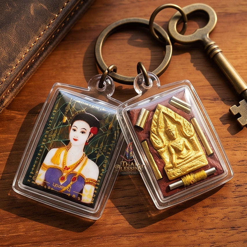 Master-Grade Lanna Esoteric Banana Tree Dryad & Sacred Herbal Matrix Locket Nang Tani Edition Achan Khongsak Mon Lanna 2015 Thai Amulet Collectible Thai Blessing Co By RURUECHA