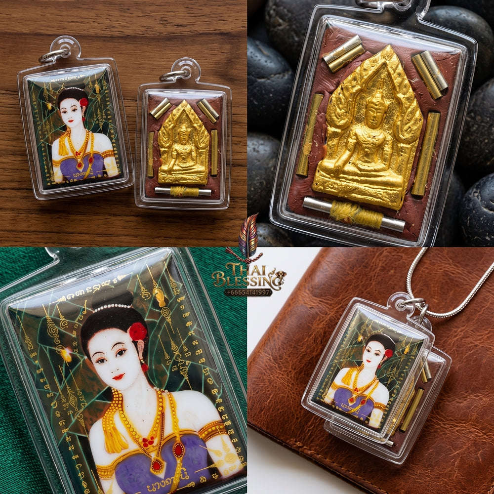 Master-Grade Lanna Esoteric Banana Tree Dryad & Sacred Herbal Matrix Locket Nang Tani Edition Achan Khongsak Mon Lanna 2015 Thai Amulet Collectible Thai Blessing Co By RURUECHA