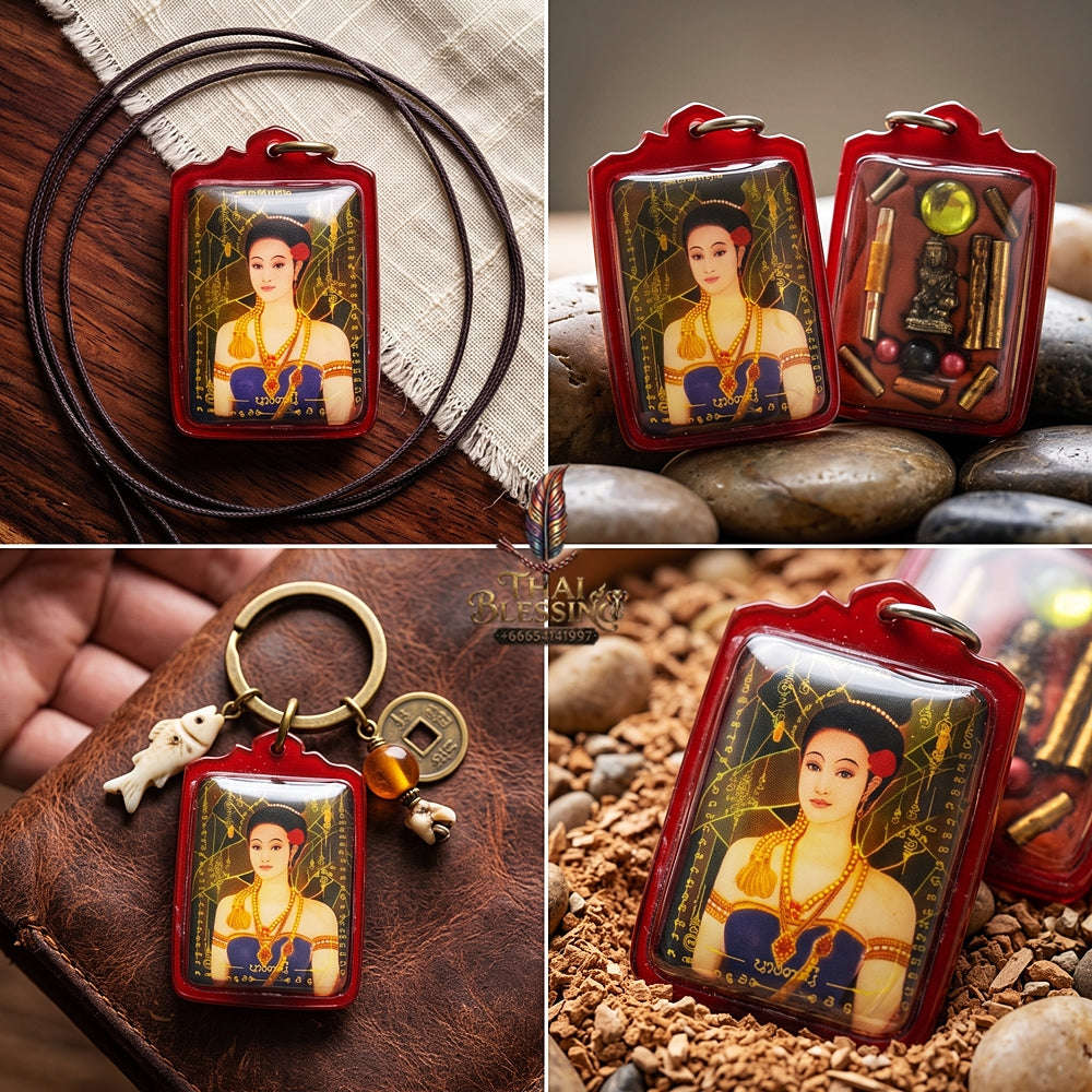Master-Grade Lanna Esoteric Banana Tree Dryad & Seduction Oil-Immersion Sacred Locket Nang Tani Edition Achan Khongsak Mon Lanna 2015 Thai Amulet Collectible Thai Blessing Co By RURUECHA