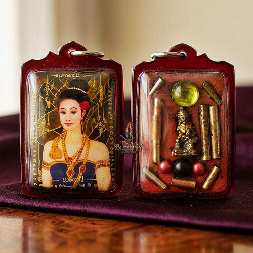 Master-Grade Lanna Esoteric Banana Tree Dryad & Seduction Oil-Immersion Sacred Locket Nang Tani Edition Achan Khongsak Mon Lanna 2015 Thai Amulet Collectible Thai Blessing Co By RURUECHA