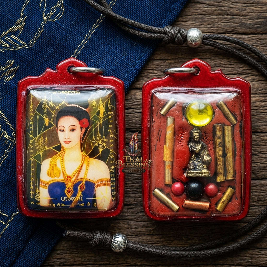 Master-Grade Lanna Esoteric Banana Tree Dryad & Seduction Oil-Immersion Sacred Locket Nang Tani Edition Achan Khongsak Mon Lanna 2015 Thai Amulet Collectible Thai Blessing Co By RURUECHA