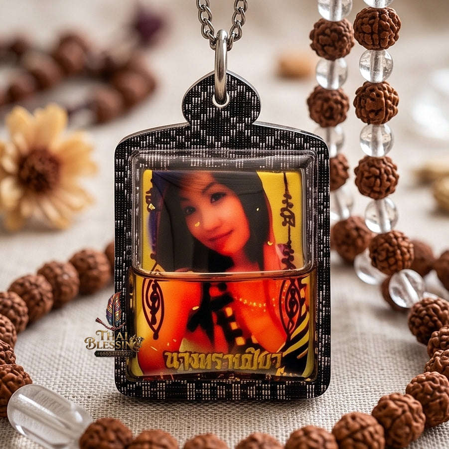 Master-Grade Necromantic Celestial Maiden & Cemetery Oil-Immersion Sacred Gold-Background Locket Nang Piya Edition Rue Si Somdet (Khru Ba Det) Pacha Ban Rattanakosin 2024 Thai Amulet Collectible Thai Blessing Co By RURUECHA