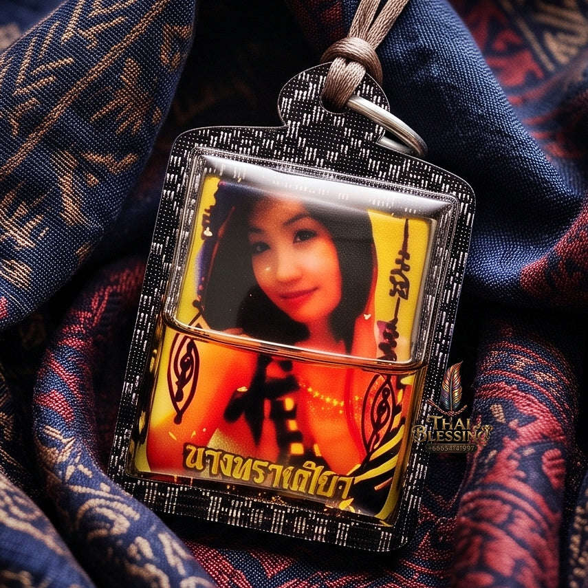 Master-Grade Necromantic Celestial Maiden & Cemetery Oil-Immersion Sacred Gold-Background Locket Nang Piya Edition Rue Si Somdet (Khru Ba Det) Pacha Ban Rattanakosin 2024 Thai Amulet Collectible Thai Blessing Co By RURUECHA