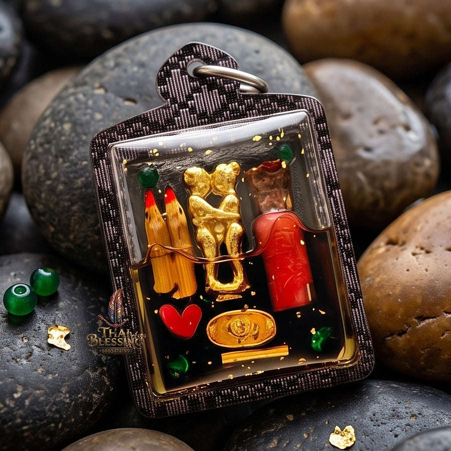 Master-Grade Necromantic Celestial Maiden & Cemetery Oil-Immersion Sacred Gold-Background Locket Nang Piya Edition Rue Si Somdet (Khru Ba Det) Pacha Ban Rattanakosin 2024 Thai Amulet Collectible Thai Blessing Co By RURUECHA