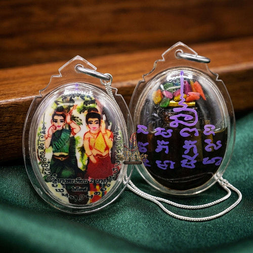 Master-Grade Necromantic Dryad & Seduction Oil-Immersion Sacred Locket Nang Takhian Edition Achan Wira Thep Yan Khru Prasit 2014 Thai Amulet Collectible Thai Blessing Co By RURUECHA