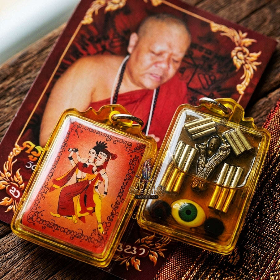 Master-Grade Necromantic Mae Phrai Kalong Golden Spirit & Sovereign Wealth Seduction Sacred Locket Edition Khru Ba Phon Wat Pu Ho Chiang Mai 2013 Thai Amulet Collectible Thai Blessing Co By RURUECHA