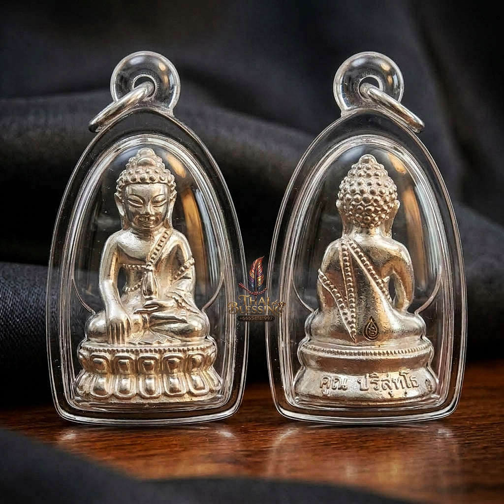Master-Grade Phra Kring Chin Banchon Khun Ngen Khun Thong Pure Silver Edition Luang Pho Khun Wat Ban Rai BE 2556 Thai Amulet Collectible Thai Blessing Co By RURUECHA