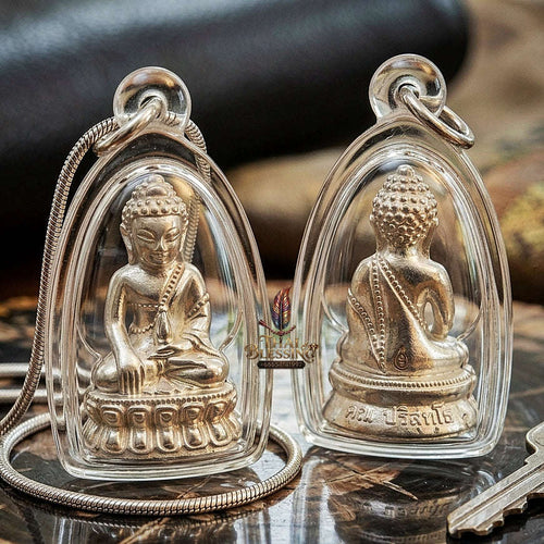 Master-Grade Phra Kring Chin Banchon Khun Ngen Khun Thong Pure Silver Edition Luang Pho Khun Wat Ban Rai BE 2556 Thai Amulet Collectible Thai Blessing Co By RURUECHA