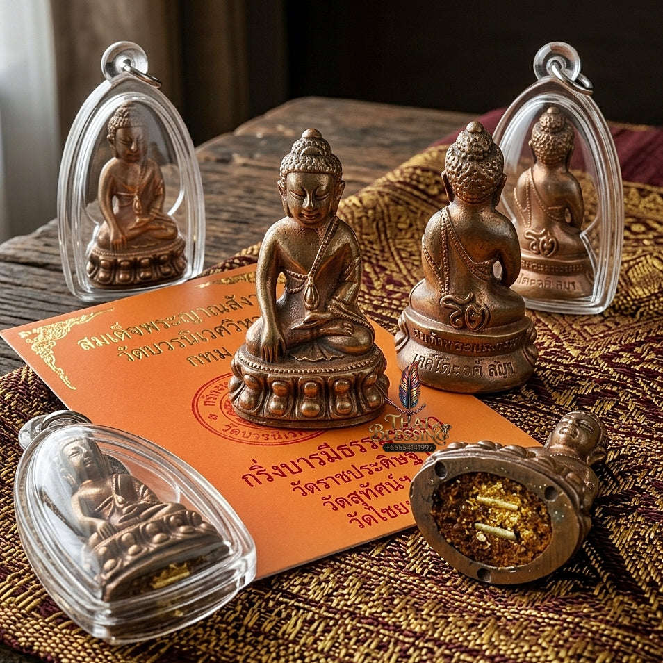 Master-Grade Phra Kring Khrua To Maha Chakkraphat Nawa Loha with Solid Gold & Silver Takrud Commemorative Edition Thai Blessing Co By RURUECHA