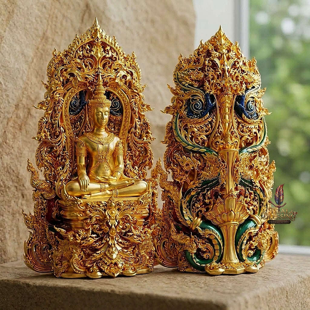 Master-Grade Phra Kring Phong Suphan Gold-Plated Bronze Limited Edition of 259 Pieces Wat Phra Si Rattana Mahathat Suphanburi Thai Amulet Collectible Thai Blessing Co By RURUECHA