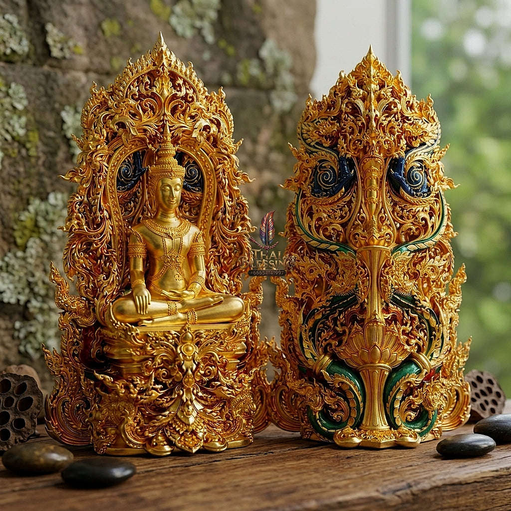 Master-Grade Phra Kring Phong Suphan Gold-Plated Bronze Limited Edition of 259 Pieces Wat Phra Si Rattana Mahathat Suphanburi Thai Amulet Collectible Thai Blessing Co By RURUECHA