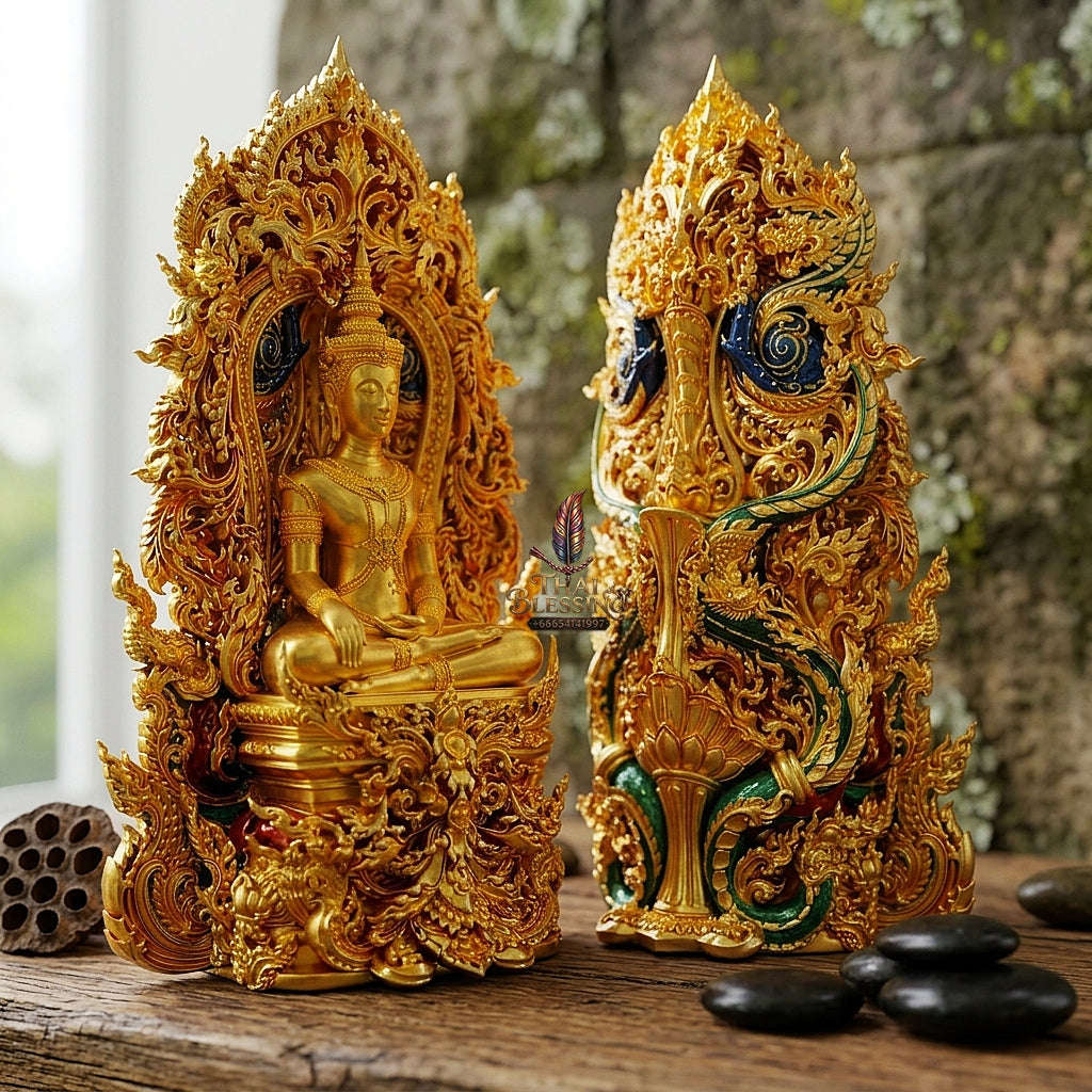 Master-Grade Phra Kring Phong Suphan Gold-Plated Bronze Limited Edition of 259 Pieces Wat Phra Si Rattana Mahathat Suphanburi Thai Amulet Collectible Thai Blessing Co By RURUECHA