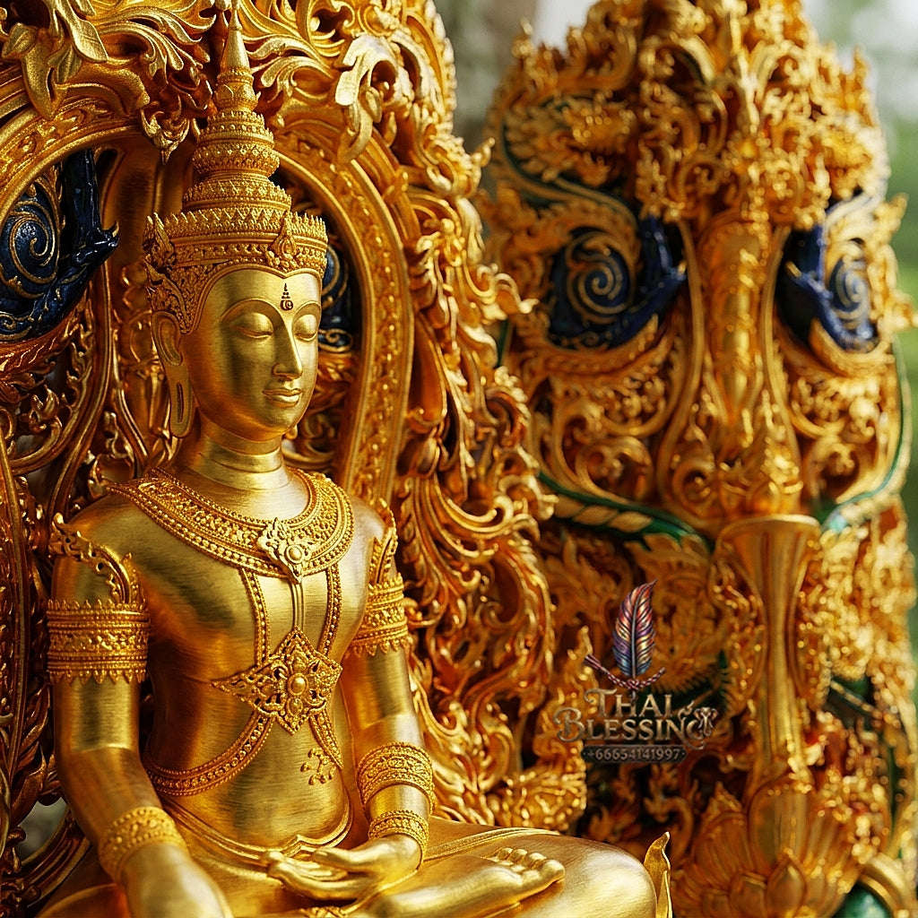 Master-Grade Phra Kring Phong Suphan Gold-Plated Bronze Limited Edition of 259 Pieces Wat Phra Si Rattana Mahathat Suphanburi Thai Amulet Collectible Thai Blessing Co By RURUECHA