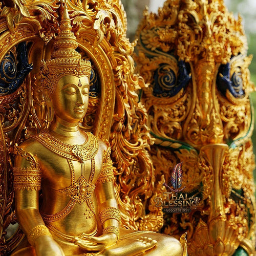 Master-Grade Phra Kring Phong Suphan Gold-Plated Bronze Limited Edition of 259 Pieces Wat Phra Si Rattana Mahathat Suphanburi Thai Amulet Collectible Thai Blessing Co By RURUECHA