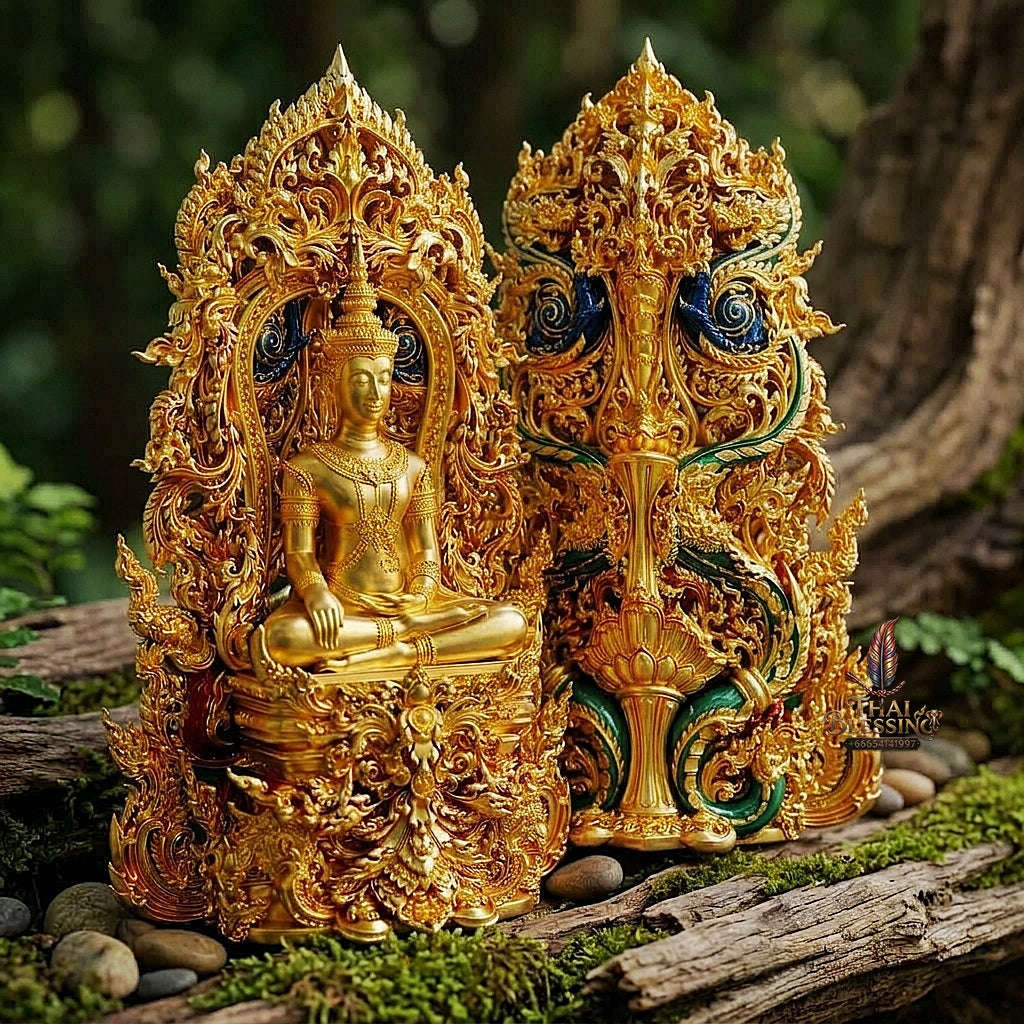 Master-Grade Phra Kring Phong Suphan Gold-Plated Bronze Limited Edition of 259 Pieces Wat Phra Si Rattana Mahathat Suphanburi Thai Amulet Collectible Thai Blessing Co By RURUECHA
