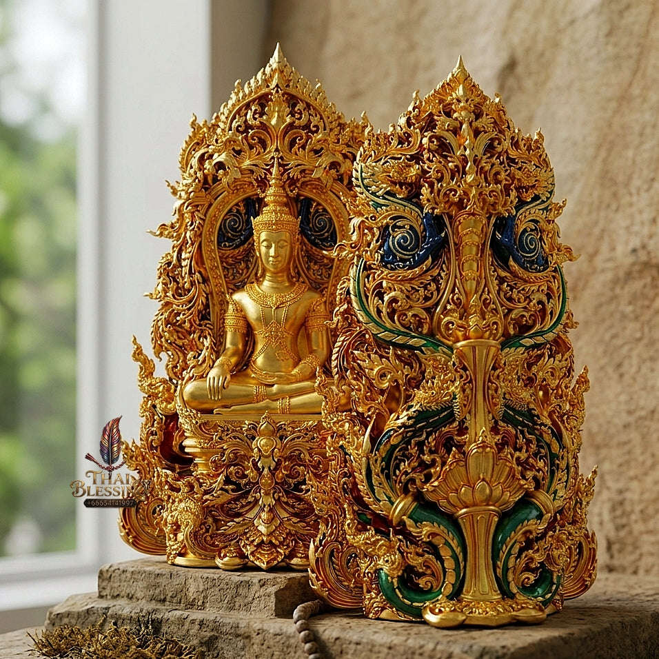 Master-Grade Phra Kring Phong Suphan Gold-Plated Bronze Limited Edition of 259 Pieces Wat Phra Si Rattana Mahathat Suphanburi Thai Amulet Collectible Thai Blessing Co By RURUECHA